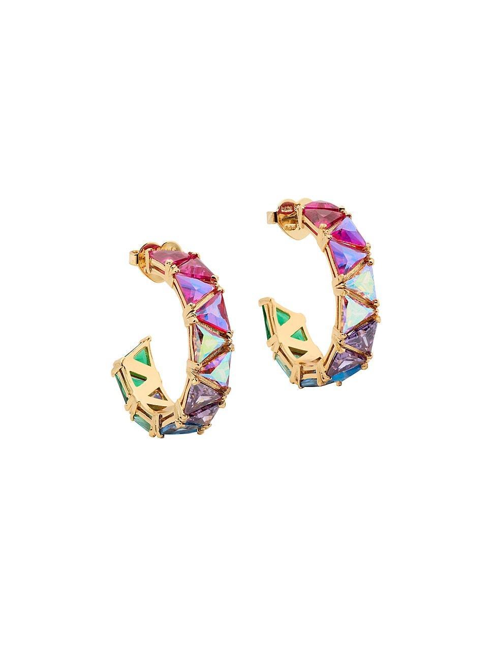 Womens Shine Me Up Rose Goldtone & Crystal Hoop Earrings Product Image