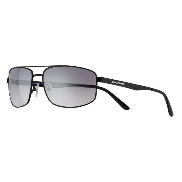 Skechers Mens 61mm Wrap Navigator Sunglasses, Black Product Image