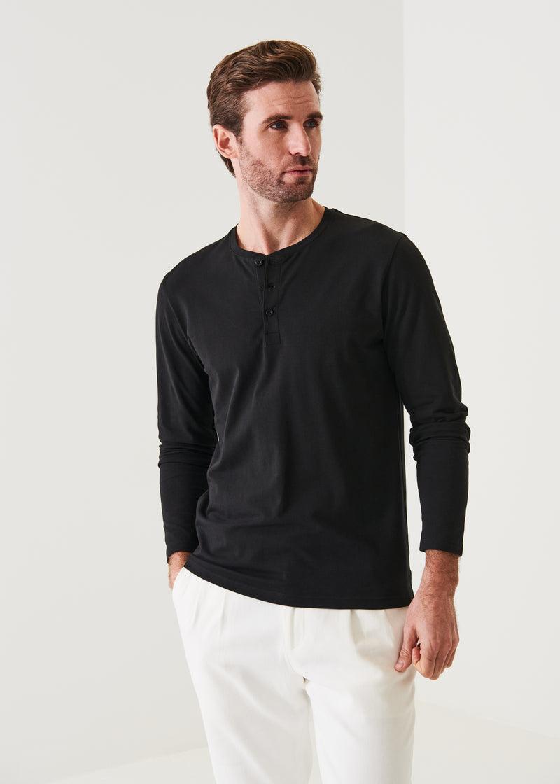 PATRICK ASSARAF PIMA COTTON STRETCH HENLEY Male Product Image