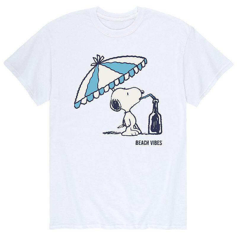 Mens Peanuts Snoopy Beach Vibes Tee White Product Image