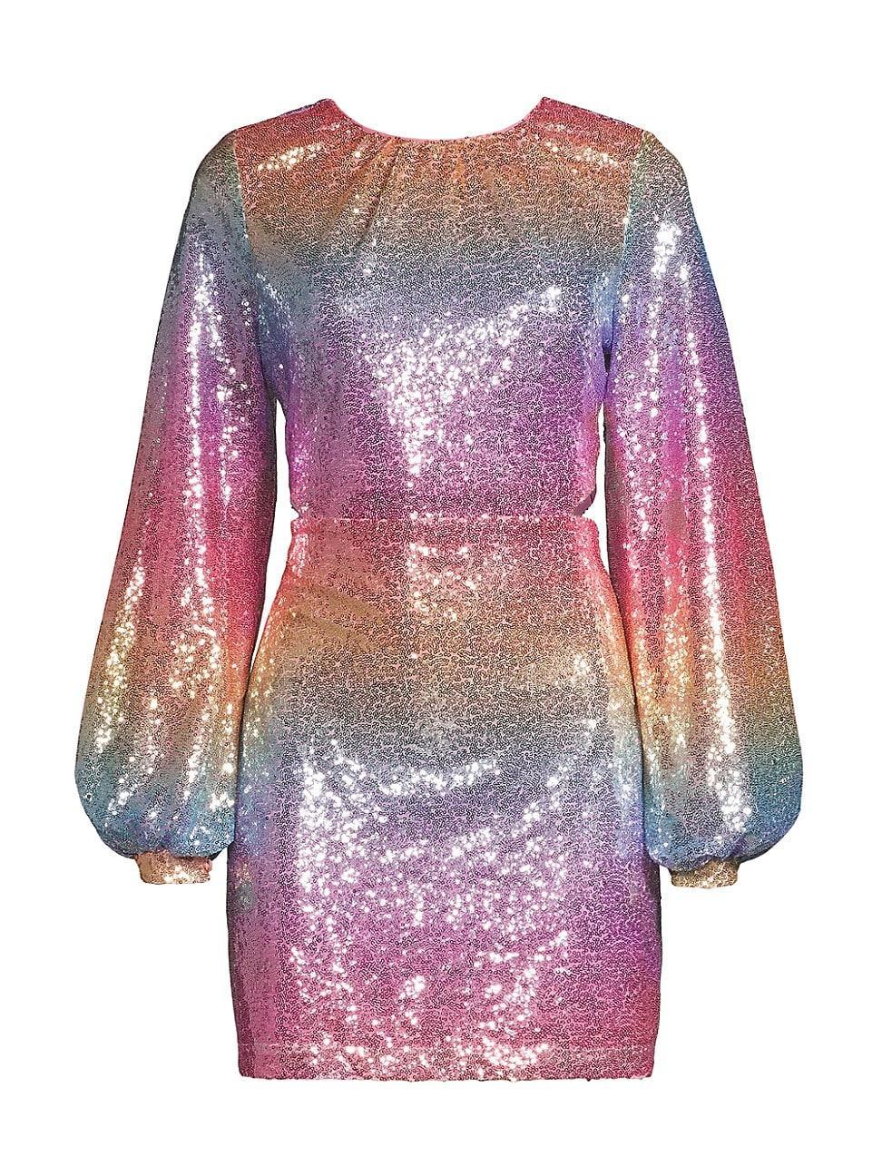 Womens Sequined Cut-Out Minidress Product Image