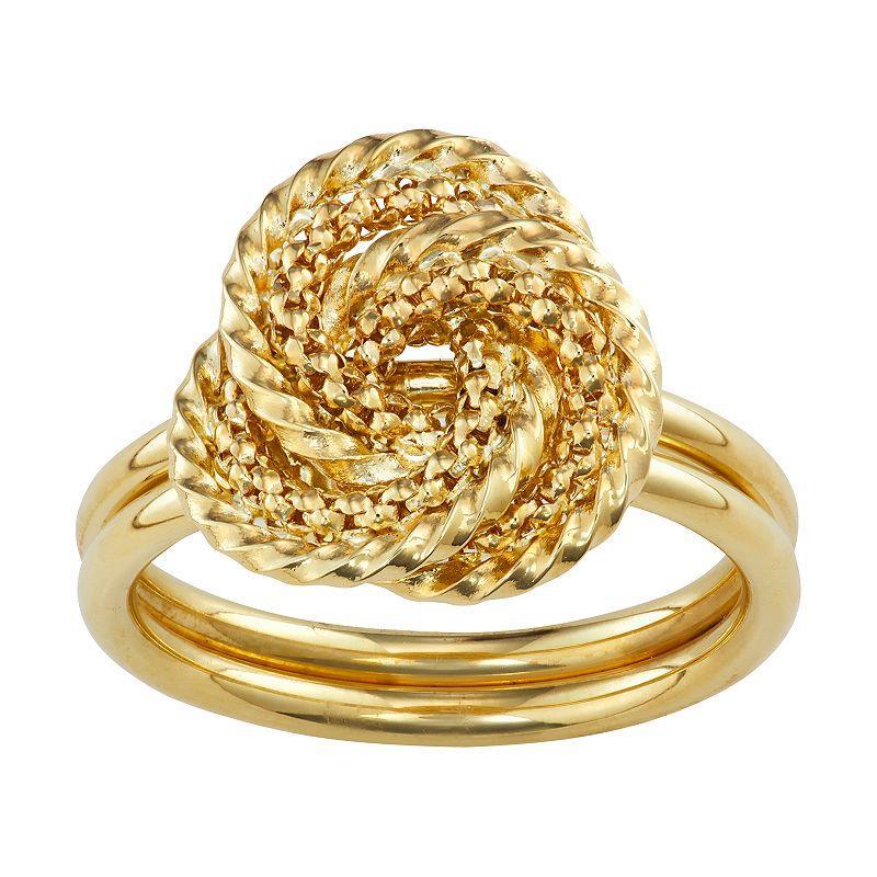 Jordan Blue 10k Gold Love Knot Braid Ring, Womens Product Image