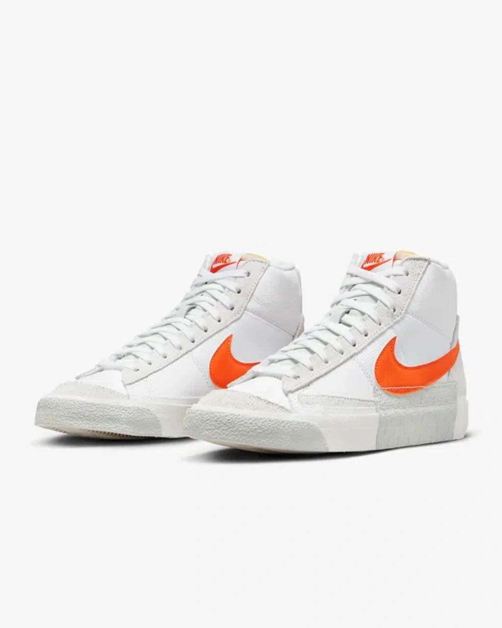 Blazer Mid Pro Club Dq7673-103 Men's White Orange Leather Skate Shoes Woo1 Product Image