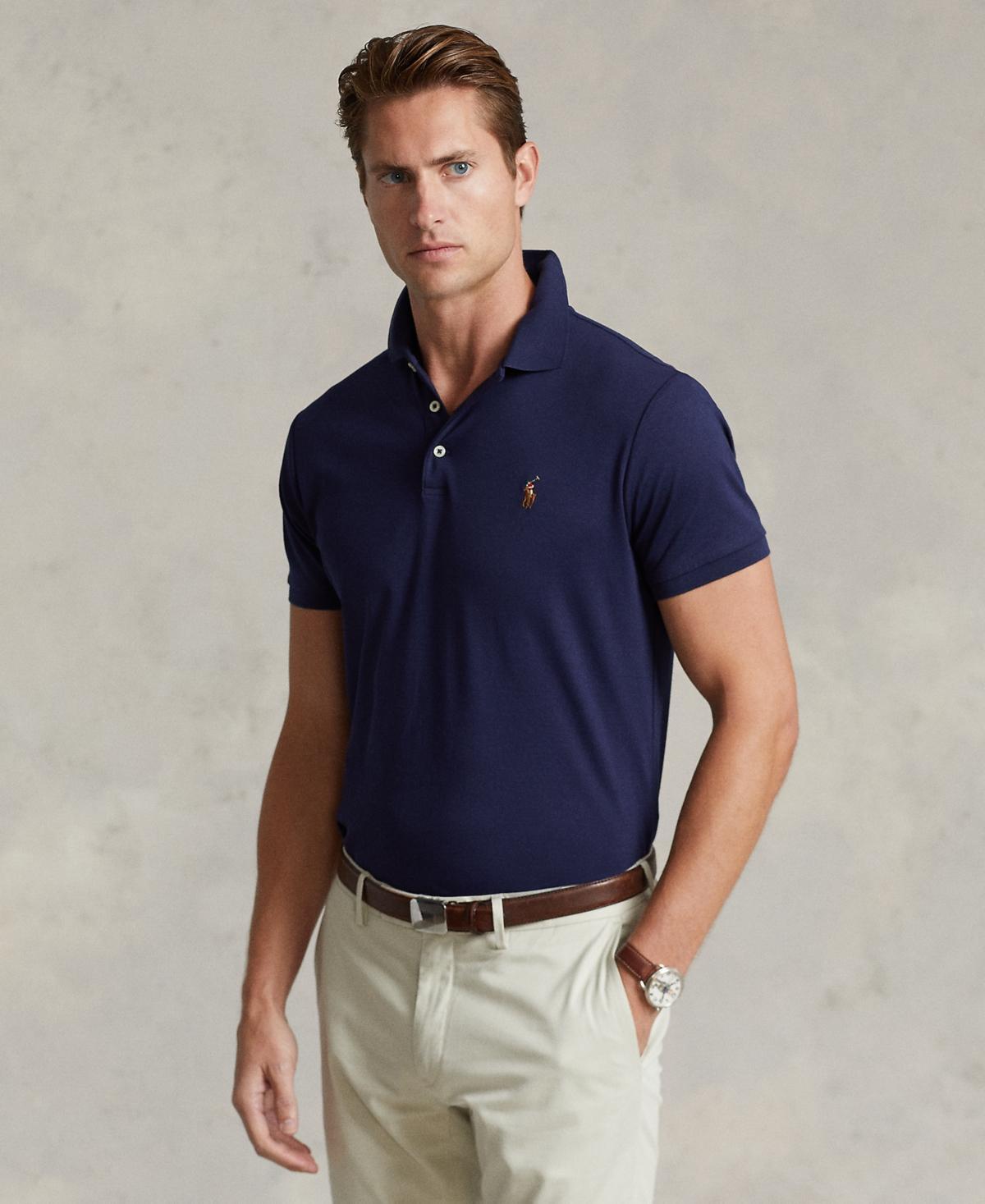 Men's Custom Slim Fit Soft Cotton Polo Shirt In Pastel Purple Heather Product Image