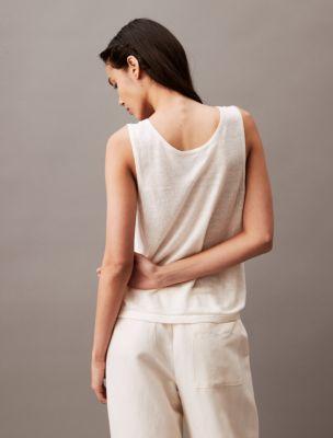 Linen Blend Sweater Tank Top Product Image