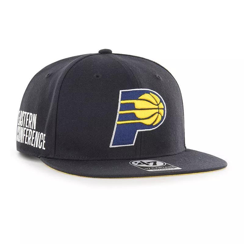 Mens 47 Indiana Pacers Sure Shot Captain Snapback Hat, Blue Product Image