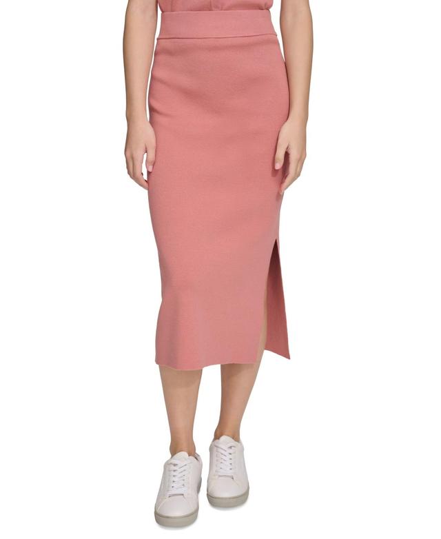 Calvin Klein Jeans Womens Side-Slit Pull-On Midi Skirt Product Image