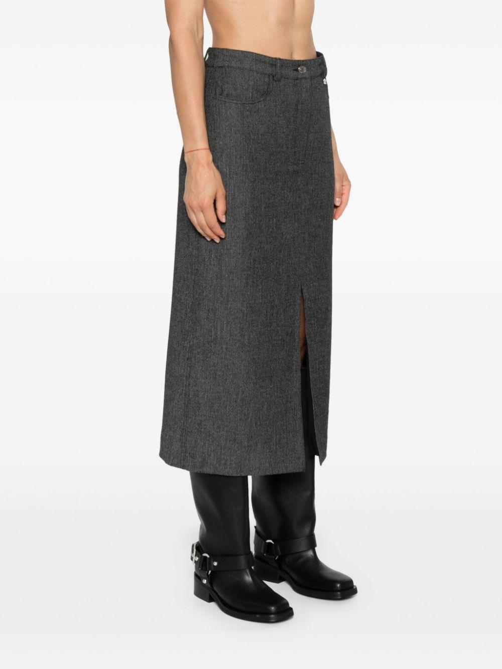 front-slit cotton skirt Product Image