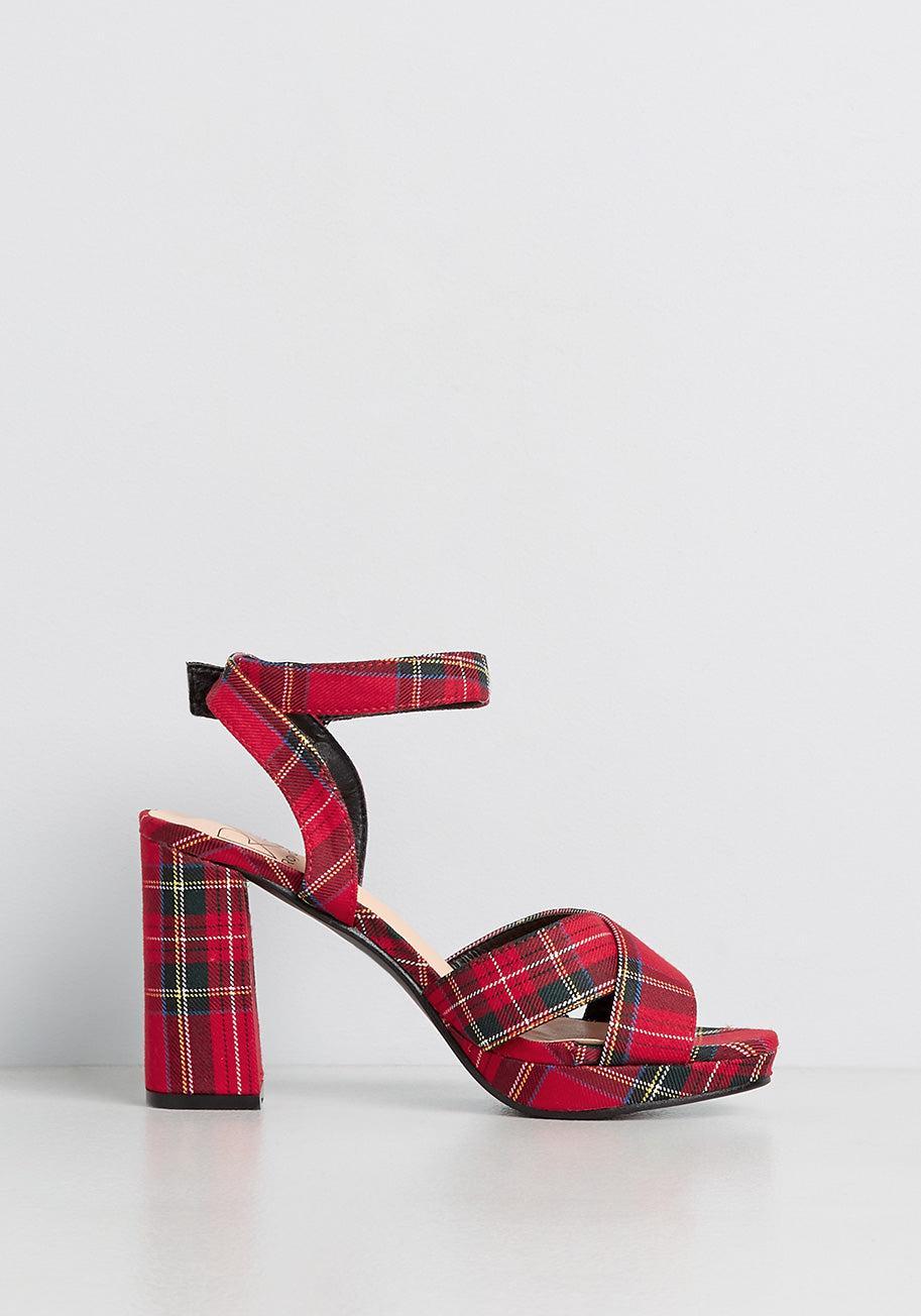 Stomping Plaid Platform Heel Product Image