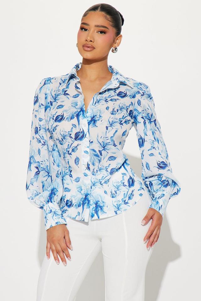 Summer Bloom Floral Shirt - Blue/combo Product Image