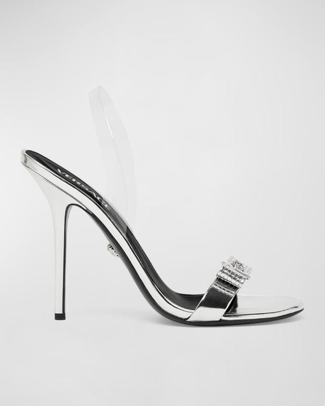 Gianni Ribbon Metallic Halter Sandals Product Image