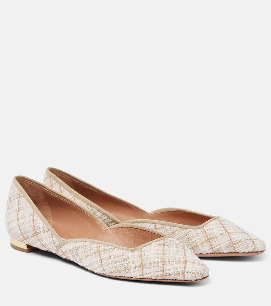 AQUAZZURA Shallow Flat Shoes In Beige Product Image