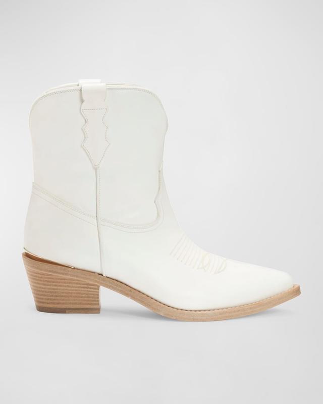 Julia Leather Western Ankle Booties Product Image