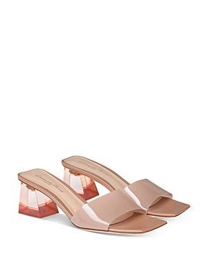 Gianvito Rossi Womens Cosmic Square Toe Transparent Block Heel Sandals Product Image