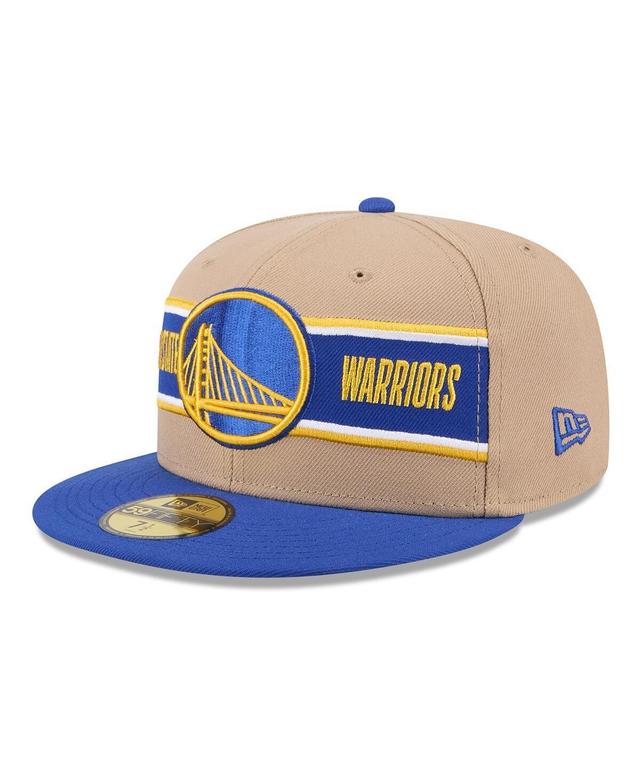 Mens New Era Tan/Royal Golden State Warriors 2024 NBA Draft 59FIFTY Fitted Hat Product Image