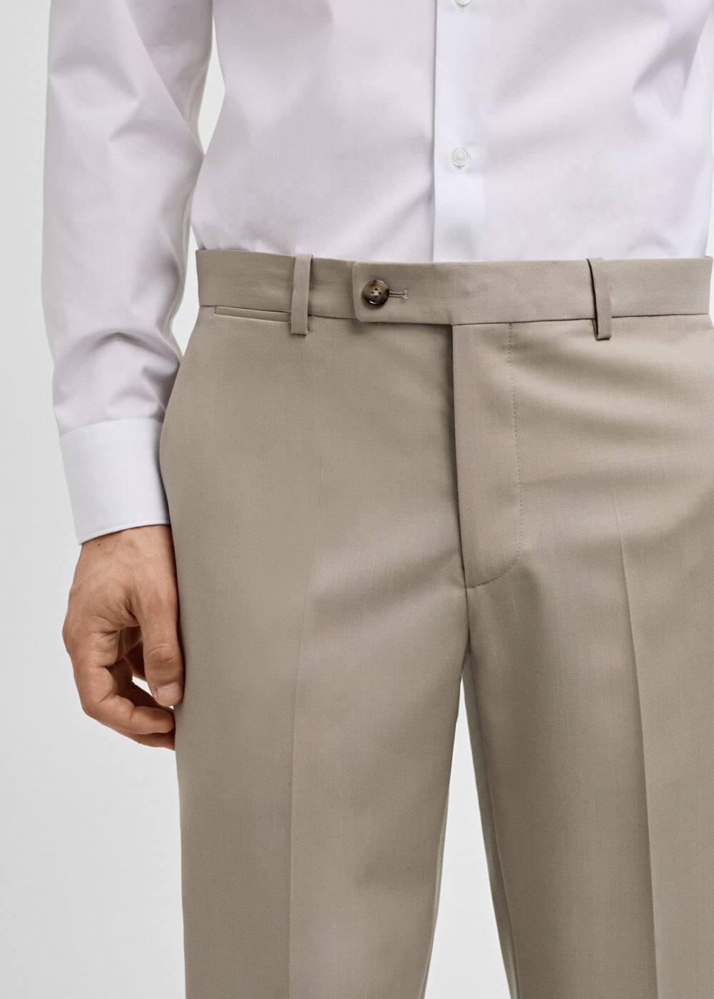 MANGO MAN - 100% virgin wool slim-fit suit pants beigeMen Product Image