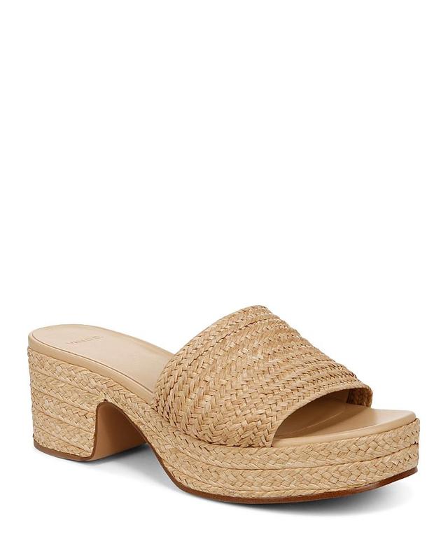 Vince Womens Margo Raffia Espadrille Block Heel Platform Sandals Product Image