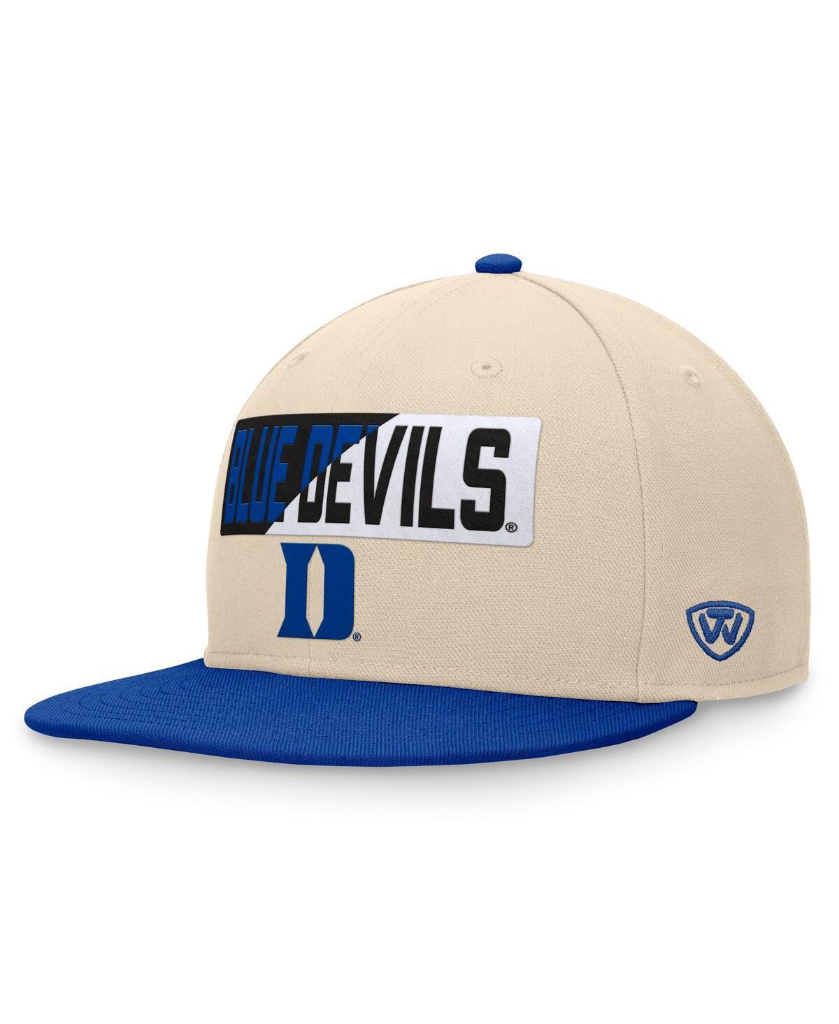 Mens Top of the World Khaki Duke Blue Devils Goalaso Snapback Hat Product Image