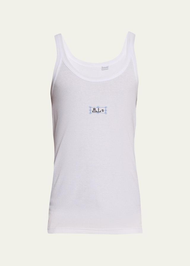 Mens Ribbed Logo Tank Top Product Image