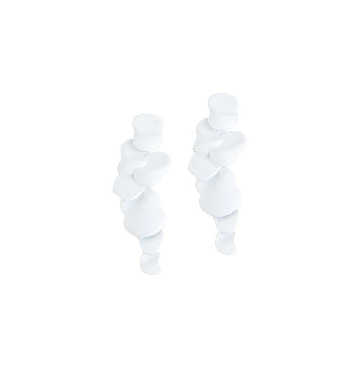 Sohi Womens White Abstract Drop Earrings Product Image