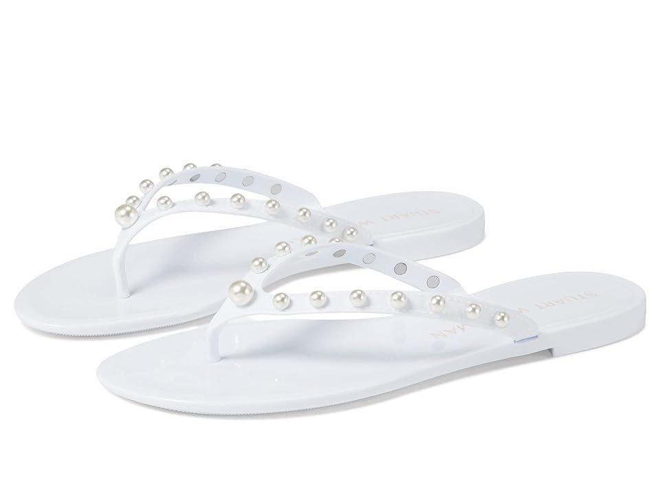 Womens Glide Jelly Imitation Pearl-Embellished Flip-Flops product image