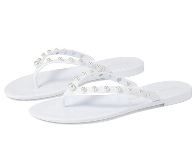 Womens Glide Jelly Imitation Pearl-Embellished Flip-Flops Product Image