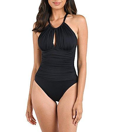 La Blanca Ruched Cutout One Piece Swimsuit Product Image