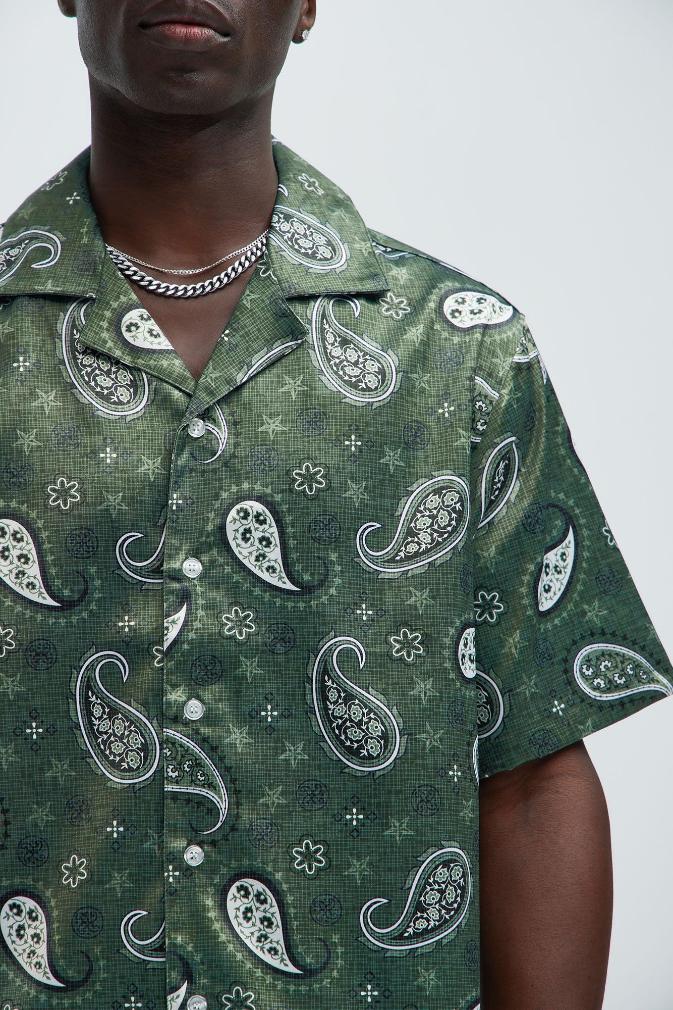 Claret Paisley Shirt - Green/combo Product Image