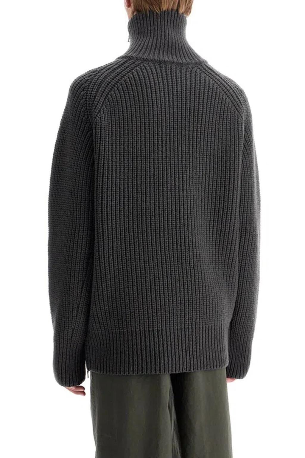 Zipped Wool Jumper In Grigio Product Image