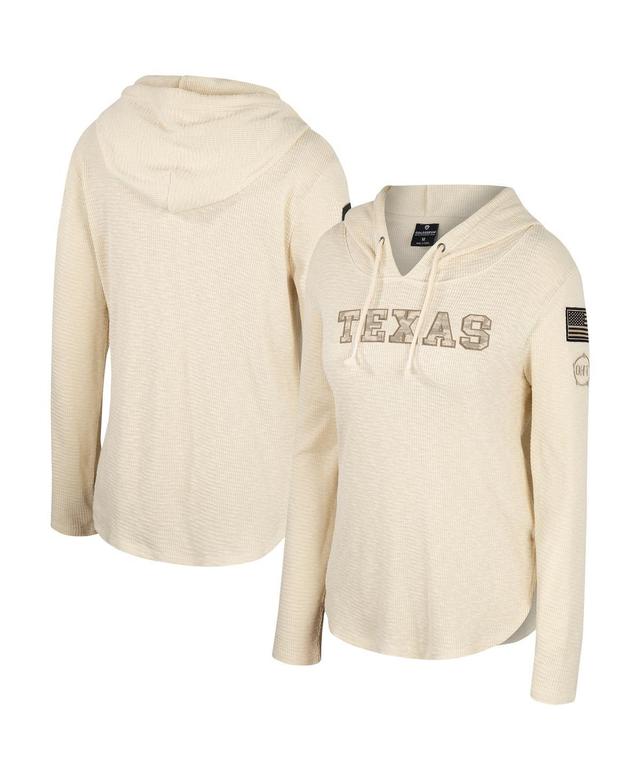 Womens Colosseum Cream Texas Longhorns Oht Military-Inspired Appreciation Casey Raglan Long Sleeve Hoodie T-shirt Product Image