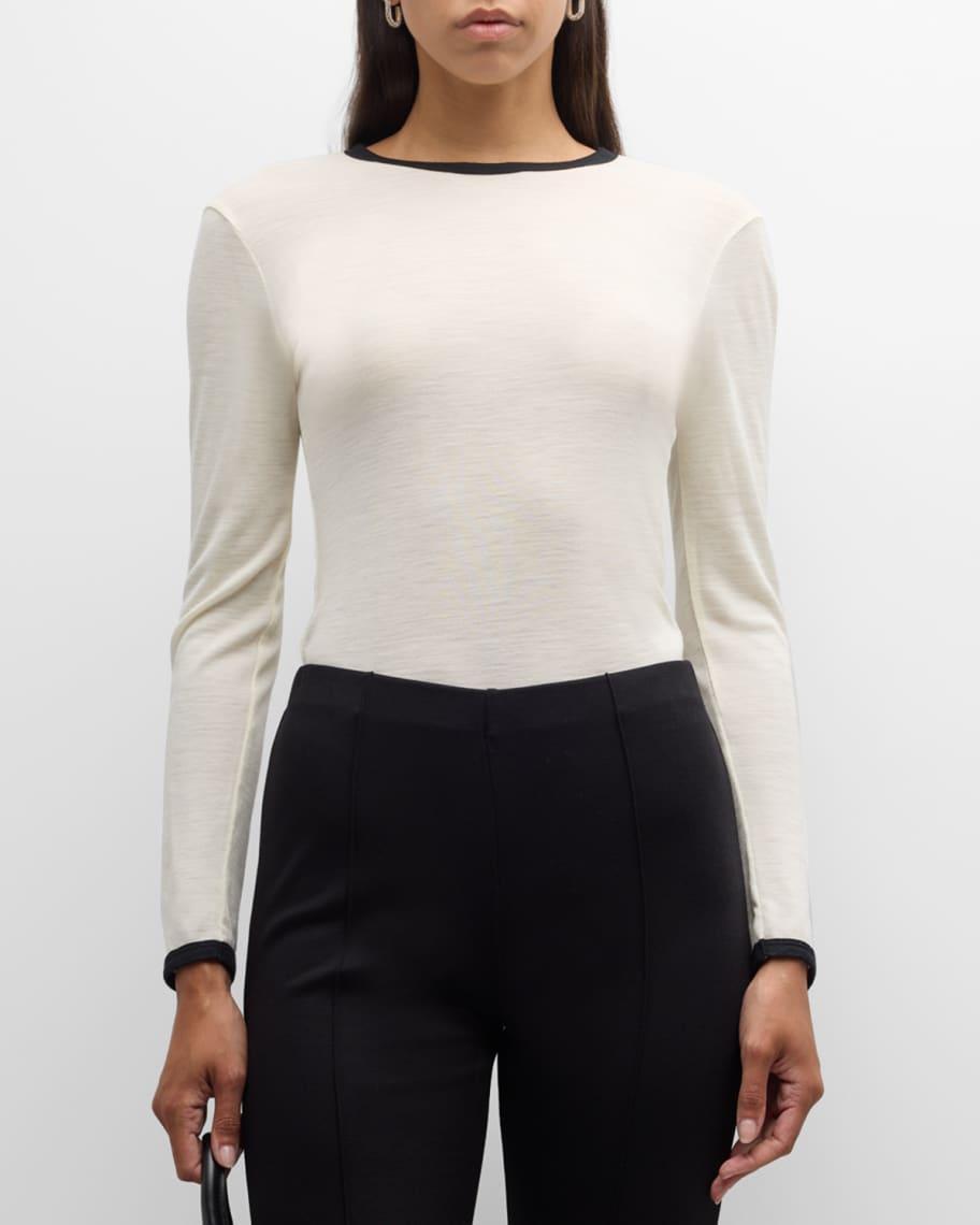 Two-Tone Long-Sleeve Merino Wool T-Shirt Product Image