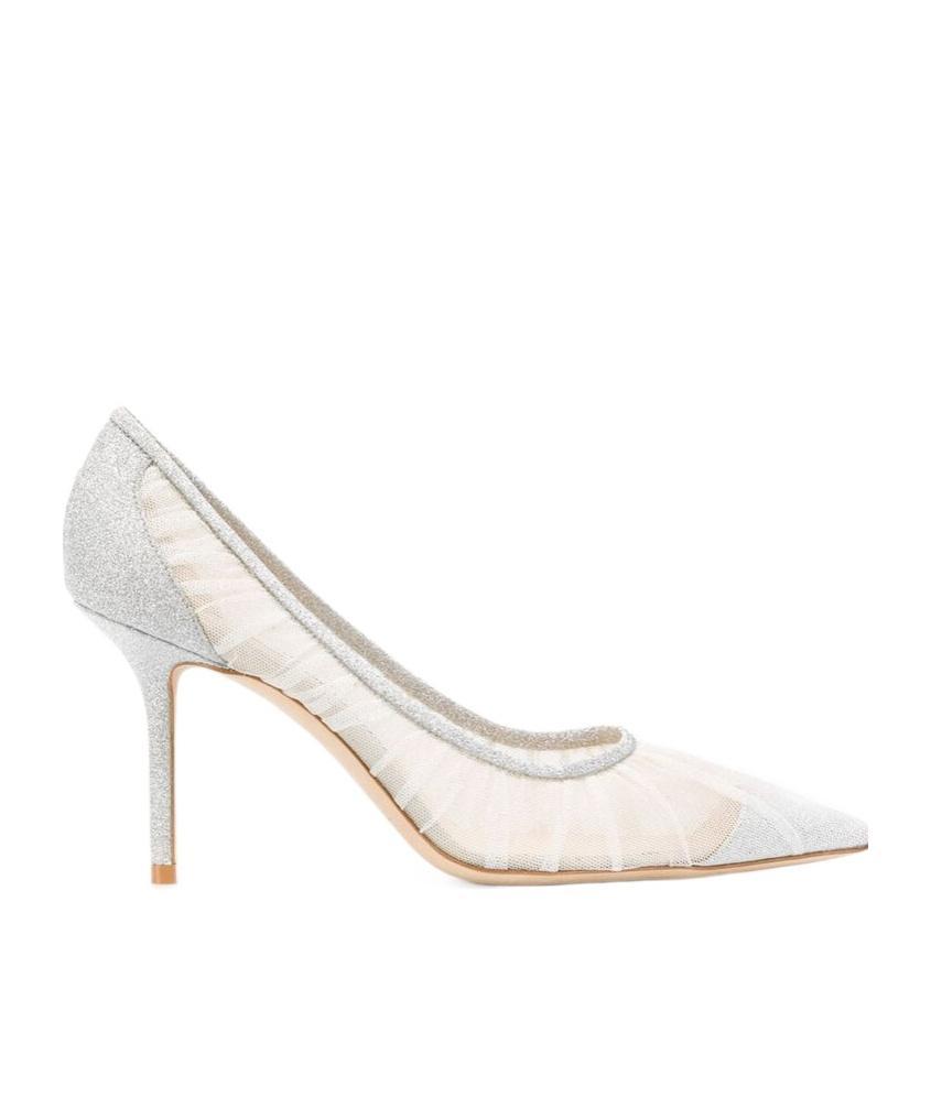 JIMMY CHOO Woman Pumps Silver Size 8 Textile Fibers In White Product Image