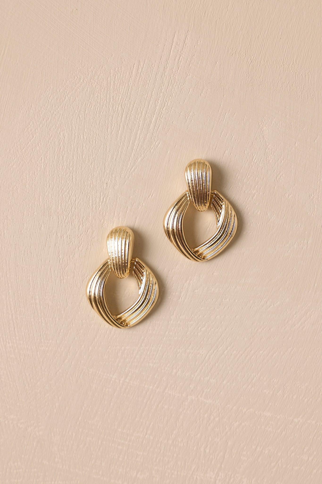 Recent Discovery Gold Textured Earrings Product Image