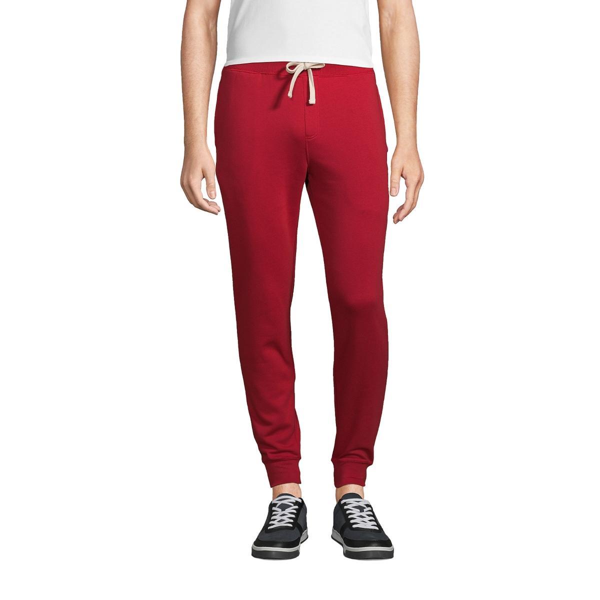 Adult Lands End School Uniform Jogger Sweatpants, Mens Red Product Image