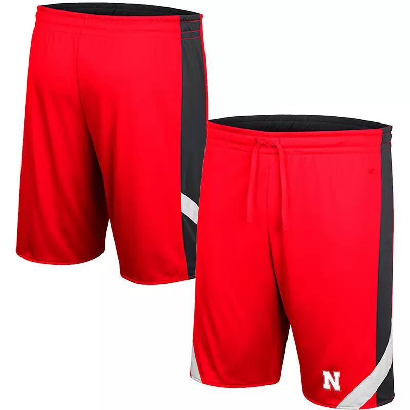 Mens Colosseum Scarlet/Black Nebraska Huskers Am I Wrong Reversible Shorts Product Image