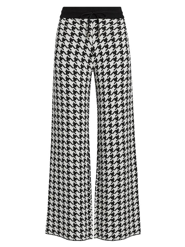 Womens Houndstooth High-Rise Straight-Leg Pants Product Image