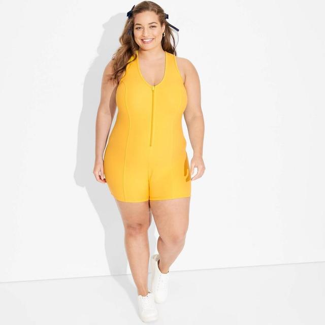 Womens Game Day Romper - Wild Fable Yellow 1X Product Image