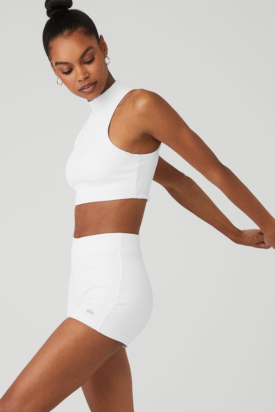 Goddess Rib Cropped Dynamite Tank - White Female Product Image