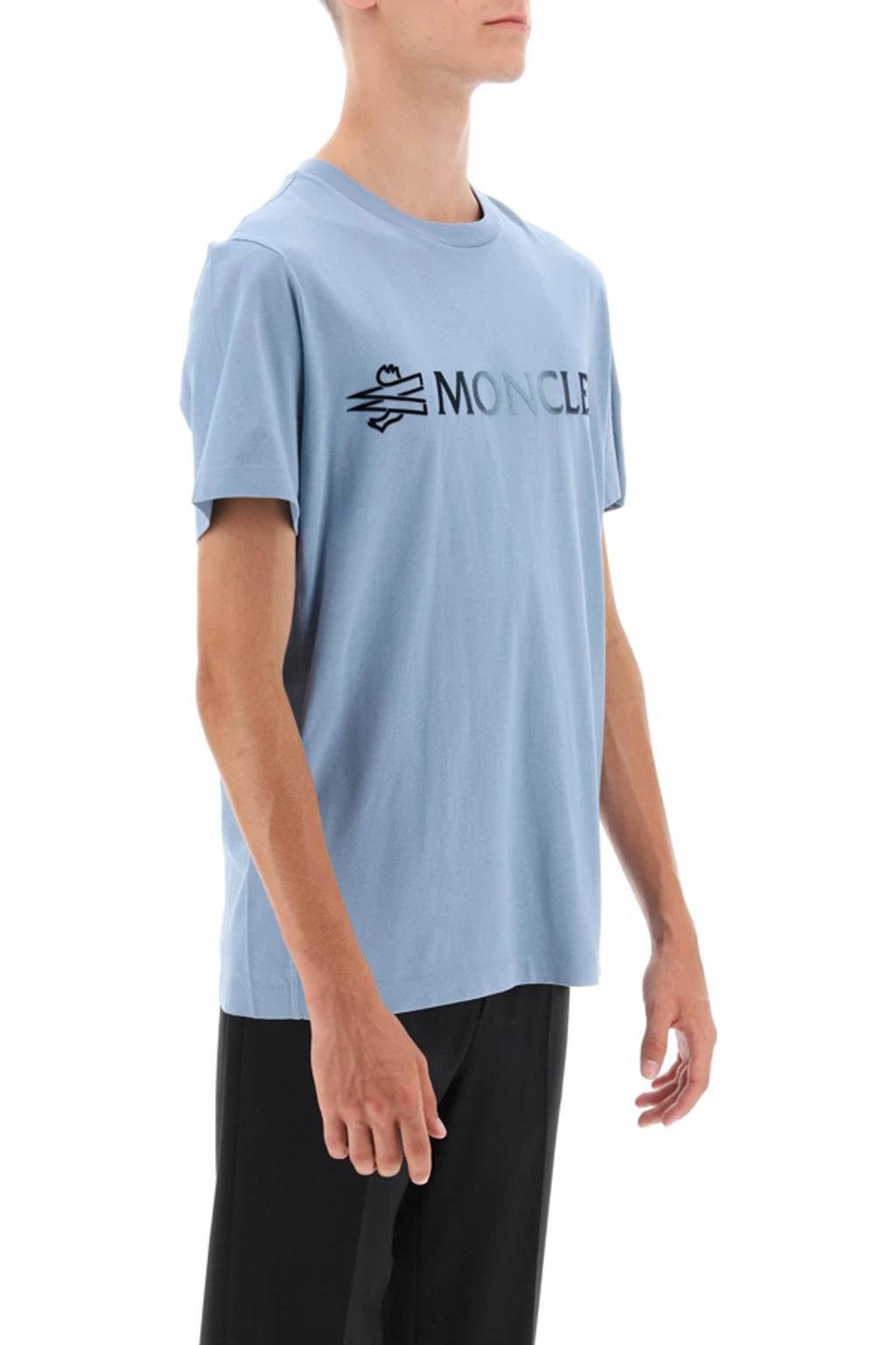 Blue Flocked T-shirt Product Image