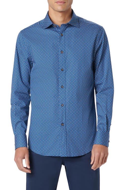 Bugatchi Axel Shaped Fit Dot Print Stretch Cotton Button-Up Shirt Product Image