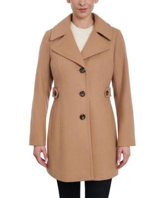 Anne Klein Womens Single-Breasted Peacoat, Created for Macys Product Image