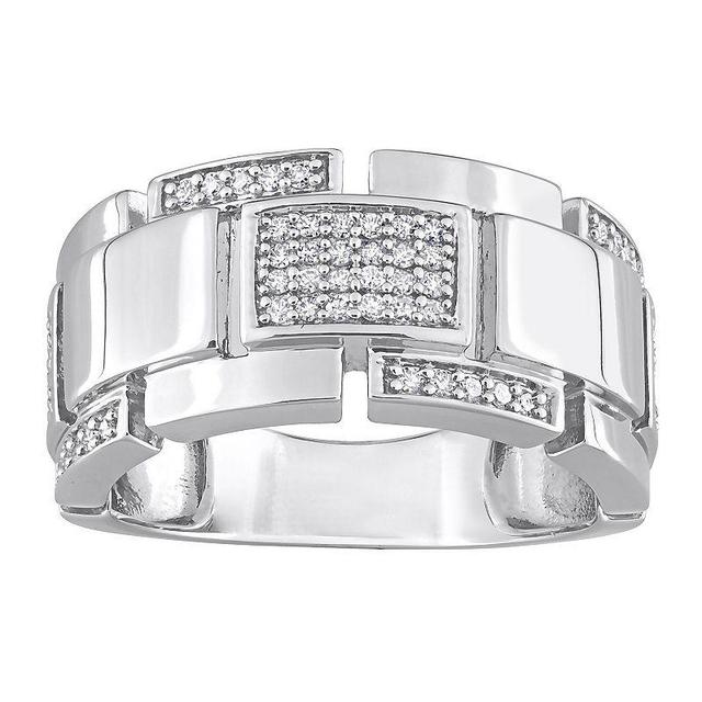 Stella Grace Mens Sterling Silver 1/4 Carat T.W. Diamond Ring Product Image