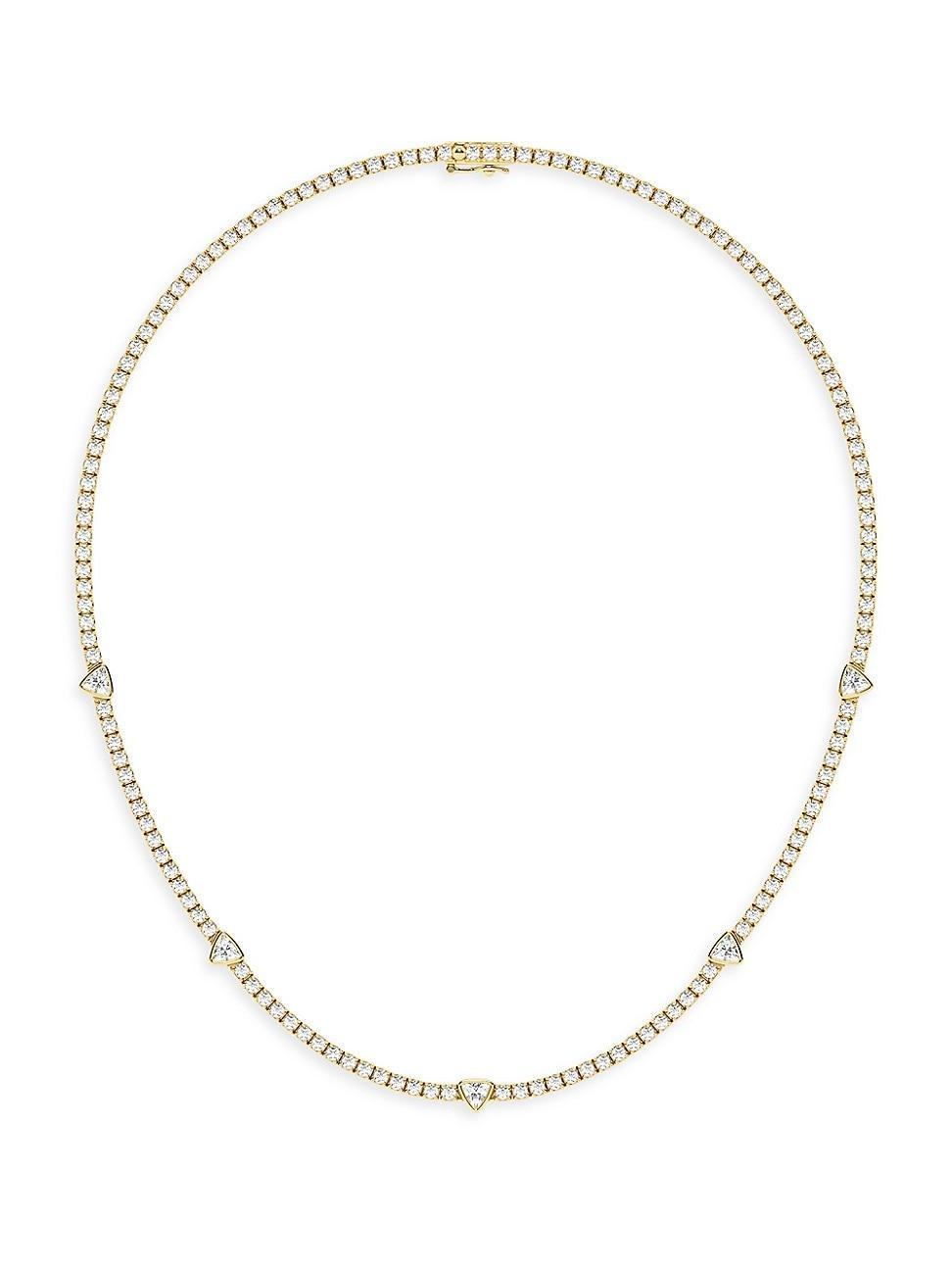 Womens 14K Yellow Gold & 8.75 TCW Lab-Grown Diamond Tennis Necklace Product Image