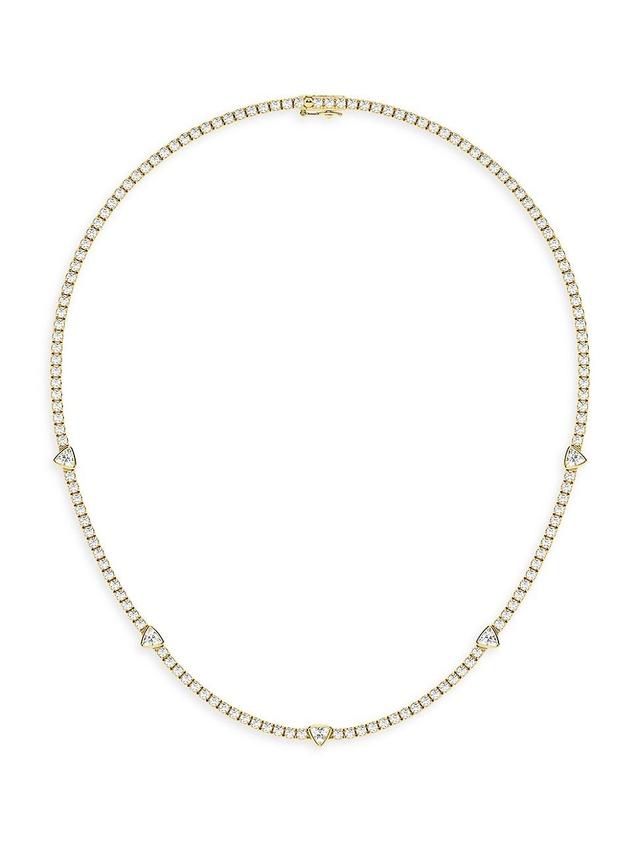 Womens 14K Yellow Gold & 8.75 TCW Lab-Grown Diamond Tennis Necklace Product Image