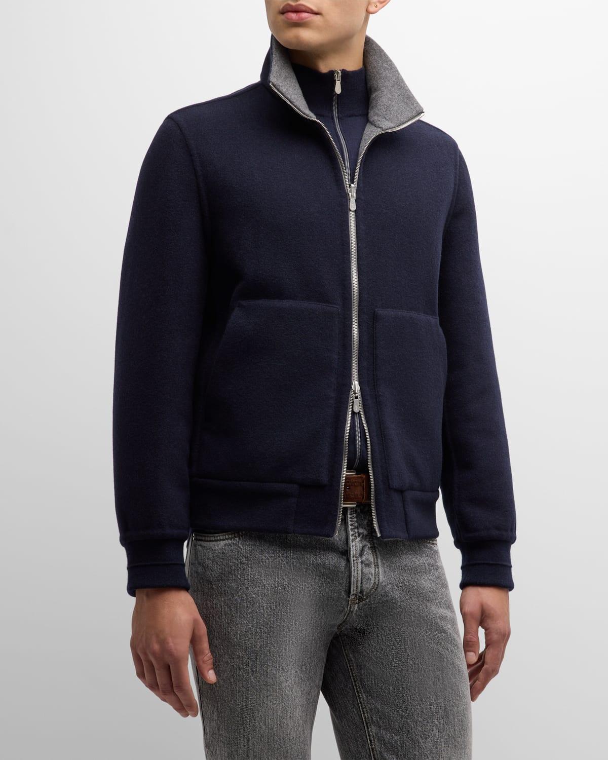 Men's Cashmere Reversible Blouson Jacket Product Image