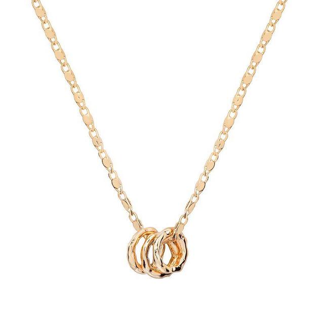 LC Lauren Conrad Gold Tone Triple Loop Pendant Necklace, Womens Product Image