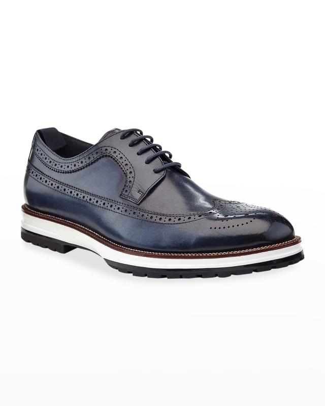 Men's Louis Hybrid Wing-Tip Leather Derby Shoes Product Image