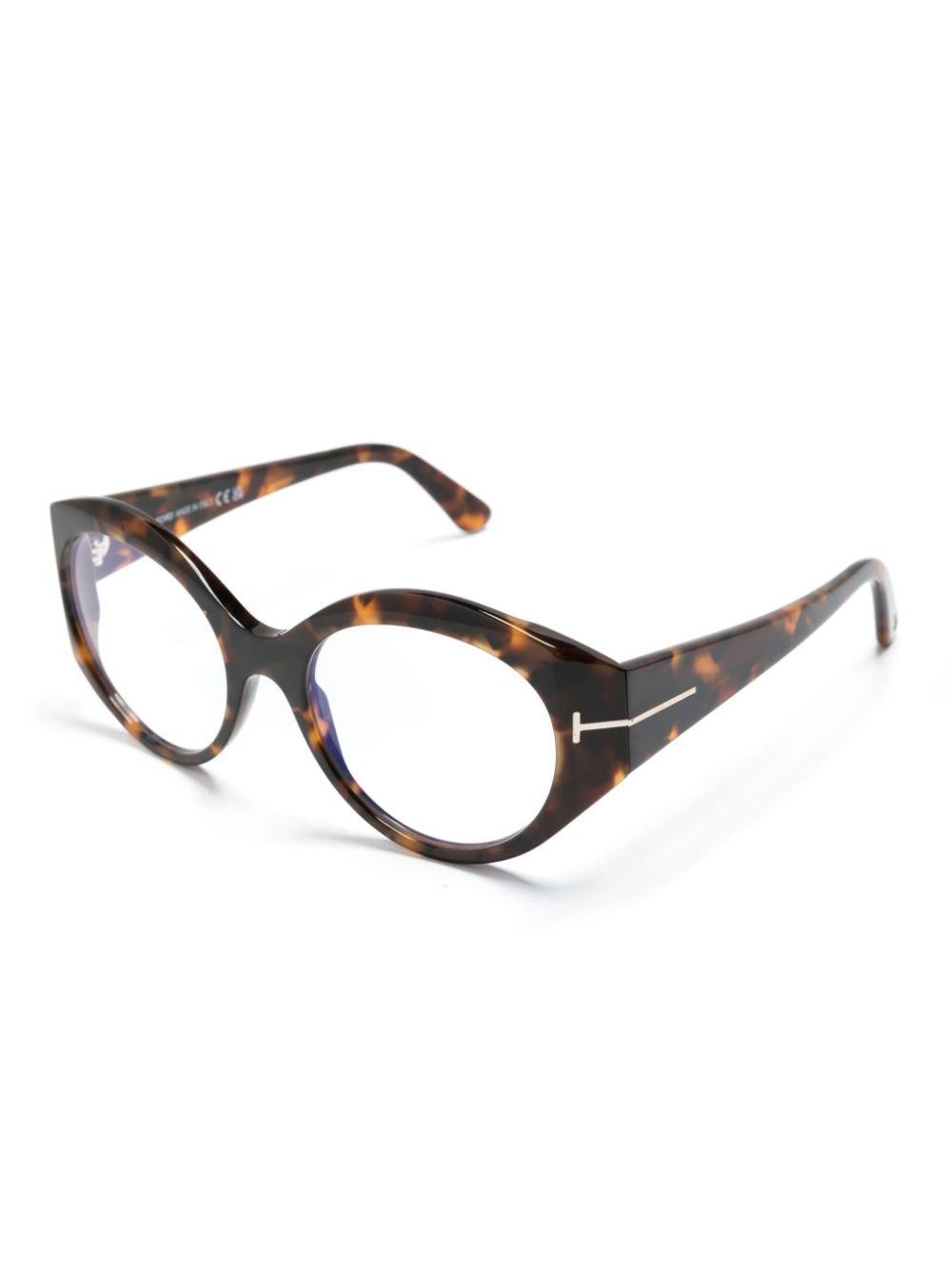 Tortoiseshell Oval-frame Glasses In 褐色 Product Image