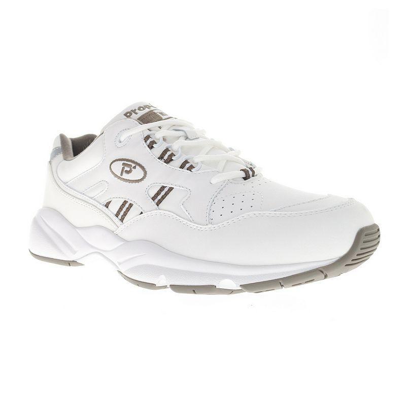 Propet Stability Walker Mens Sneakers White Brown Product Image