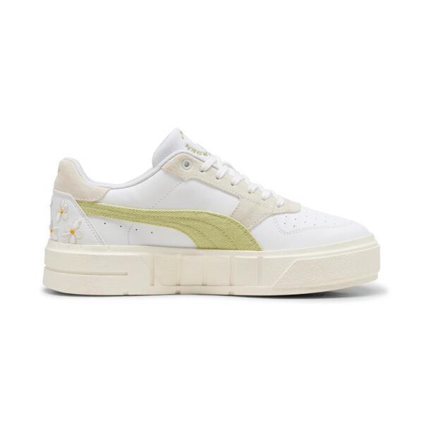 PUMA Cali Court Embroidery Sneakers Women in Pistachio Green/Warm White Product Image